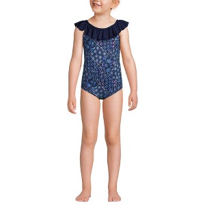 Lands' End Kids Plus Size Ruffle One Piece Swimsuit - 1 of 3