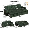Vipbear 101" Sectional Sleeper Sofa Bed with Pull Out Bed, Reclining Backrest/Reversible Storage Chaise/USB Ports/Cup Holders, Plush Corduroy - 2 of 4