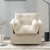 coucheta Soft Velvet Swivel Chair Extra Wide Barrel Chair Thick Cushion Armchair Modern Lounge Chair Comfortable Fabric for Living Room Bedroom - 3 of 4