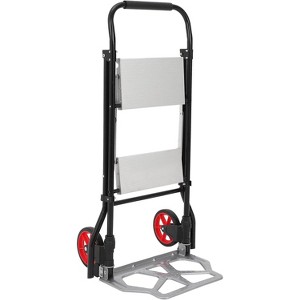 Acekool 2-in-1 Collapsible Hand Truck & Step Ladder, 220lb Capacity Aluminum Dolly Cart, Anti-Slip Steps, Folding Design for Home & Office - 1 of 4
