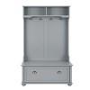 4-In-1 Design MDF Hall Tree Entryway With Bench ,4 Hooks Coat Rack And Shoe Storage,For Hallways,Living Room-Cuddlewood - 2 of 4