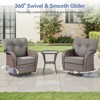 Buenhomino Outdoor Swivel Rocker Chairs Set, 360 Degree Rocking Patio Conversation Set with 5" Thickened Cushions, Glass Coffee Table - 4 of 4