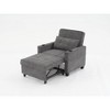 Tech Cloth Leather Futon 3-in-1 Convertible Chair Bed with Pull-Out Sleeper, USB Ports, Adjustable Backrest, Built-in Cup Holders and Throw Pillows - 3 of 4
