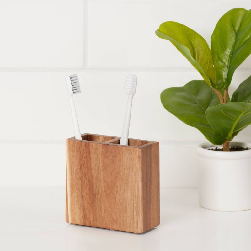 Toothbrush Holder Medium Acacia Natural - Threshold&#8482;, 2 of 5