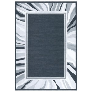 Washable Modern Bordered Rug Non Slip Low Pile Rug Soft Throw Floor Cover Foldable Indoor Carpet for Living Room Bedroom Playroom Nursery - 1 of 4