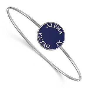 Black Bow Jewelry Sterling Silver Alpha Xi Delta Greek Life Bangle Bracelet 8 Inch - 1 of 3
