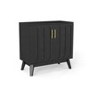 VYNXARIA Mid Century Modern Fluted Sideboard Cabinet with Adjustable Shelves & Solid Wood Legst,Black - 3 of 4
