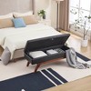 Zeus & Ruta Teddy Wool Fabric Bed End Stool with Solid Wood Feet and Storage Function - 2 of 4