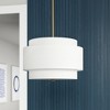 Hudson and Canal 16" Wide 2-Light Pendant with Tiered Fabric Shade - 2 of 4