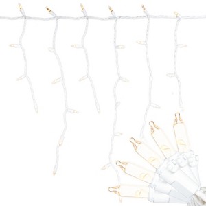 Novelty Lights RetroGlo® Clear 100 Light Icicle Lights 6' Long - 1 of 4