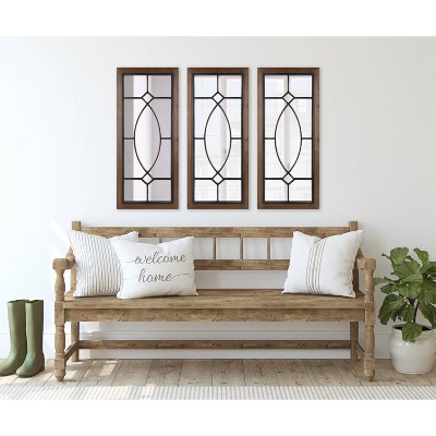 Countryside Chateau Rustic Brown Full-Length Wood Mirror