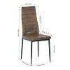 FurnitureR Dining Chairs Set of 4, Suede Fabric Upholstered Padded Ergonomic High Back Chair Armless for Home Kitchen Dining Room, Rustic Brown - 2 of 4