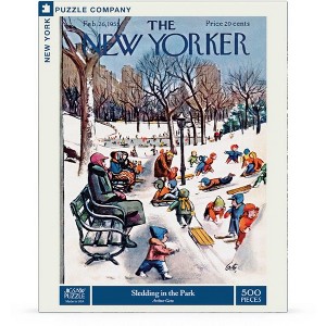 New York Puzzle Company Sledding in the Park 500 Piece Puzzle - 1 of 4