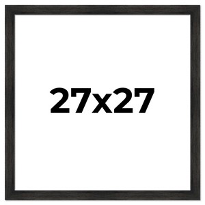 PosterPalooza | 27x27 Wide Barnwood Picture Frame, UV Acrylic, 6 Finishes - Grey, Brown, White, and Black - 1 of 4