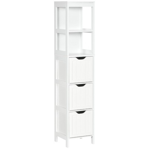 Tall Storage Cabinet with 3 Drawers and Adjustable Shelf, Freestanding  Bathroom Cabinet for Bathroom, Office