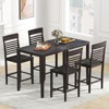 Tangkula 5 PCS Counter-Height Dining Table Set for 4 Square Kitchen Table & 4 Bar Chairs - 2 of 4