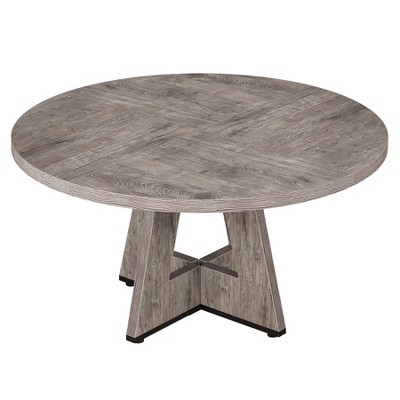 Maliang 47" Round Farmhouse Dining Table for 4 People