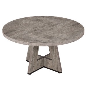 Maliang 47" Round Farmhouse Dining Table for 4 People - 1 of 4