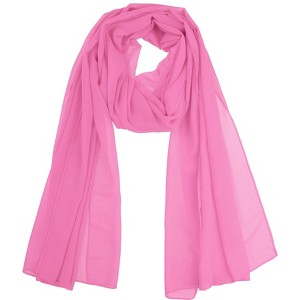 Elerevyo Women's Solid Chiffon Sheer Lightweight Soft Long Scarf Shawl 1 Pc - 1 of 4