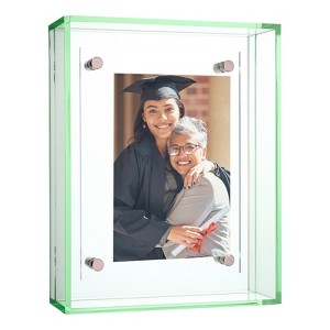 Unique Bargains Acrylic Wall Tabletop Display Floating Single Image Frame - 1 of 4