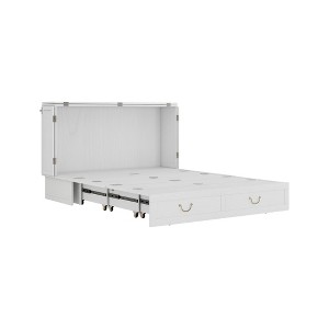 Keloyid Haimyy Solid Wood Frame Queen Murphy Bed Chest with Built-in Charger and Strong Drawer - 1 of 4