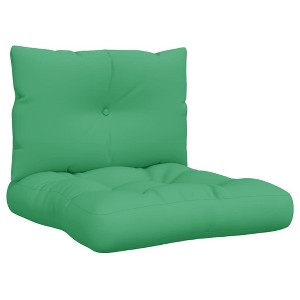 vidaXL Fabric Pallet Cushions Set of 2, Outdoor Patio Decorative Seat and Back Cushions in Vibrant Green Color - Durable Polyester Material - 1 of 4