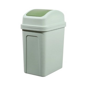 LunaLulinlk Green Small 4 Gallon Trash Can with Twist Top Lid for Office, Bedroom, Bathroom, Dormitory, Portable Trash Can Wastebasket - 1 of 4