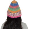 Anna-Kaci Colorful Striped Knit Bucket Hat Fluffy Trendy Winter Lightweight Foldable Crochet Fisherman Hat for Women - 3 of 4
