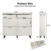 Farmhouse Shoe Storage Cabinet With 4 Flip Drawers and Open Storage - Freestanding Narrow Organizer - 2 of 4