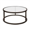 Metal Round Pedastal Coffee Table in Brown - Henn&Hart - 3 of 4