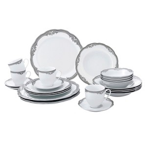 Lorren Home Trends Porcelain Wavy Edge Dinnerware Set, 24 Piece Service for 4 by Lorren Home Trends: Elizabeth Design - 1 of 4