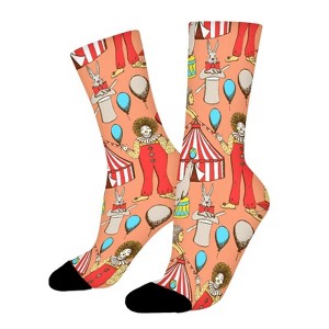 Circus Animals Women Printed Crew Socks Funny Funky Socks Soft Polyester Novelty Gifts for Artists Men - 1 of 1