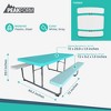 Peakform 6 Foot Rectangular Picnic Table, Multipurpose Indoor Outdoor Furniture with Double Bench Wood Grain Seating, White/Black - 3 of 4