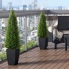 Vitalismo 3-4 ft Artificial Cedar Topiary Trees Potted Realistic Faux Greenery Indoor/Outdoor UV Protection Christmas Trees for Home Decor Set of 2 - 4 of 4