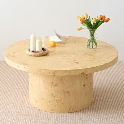 40" Round Coffee Tables,Circle Coffee Tables For Living Room,Modern Coffee Table With Round Base-Tanpinhause