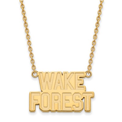 Black Bow Jewelry 14k Yellow Gold Wake Forest Demon Deacons NCAA Necklace 18 Inch