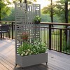 Lirago 6 ft. H x 3 ft. W Raised Garden Bed Planter Box Metal Planter Box With Trellis Privacy Screen With Planter - Gray - 2 of 4