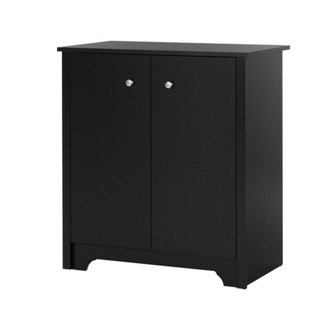 Small Space Wood Storage Cabinet Black Metal - Brightroom™ : Target