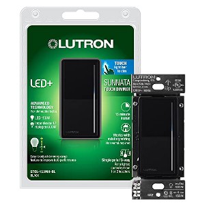 Lutron Sunnata Touch Dimmer Switch with LED+ Advanced Technology,3 Way/Multi Location STCL-153M-BL, Black - 1 of 4