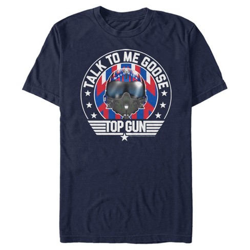 Men's Top Gun Maverick Talk to Me Goose T-Shirt - Navy Blue - Large