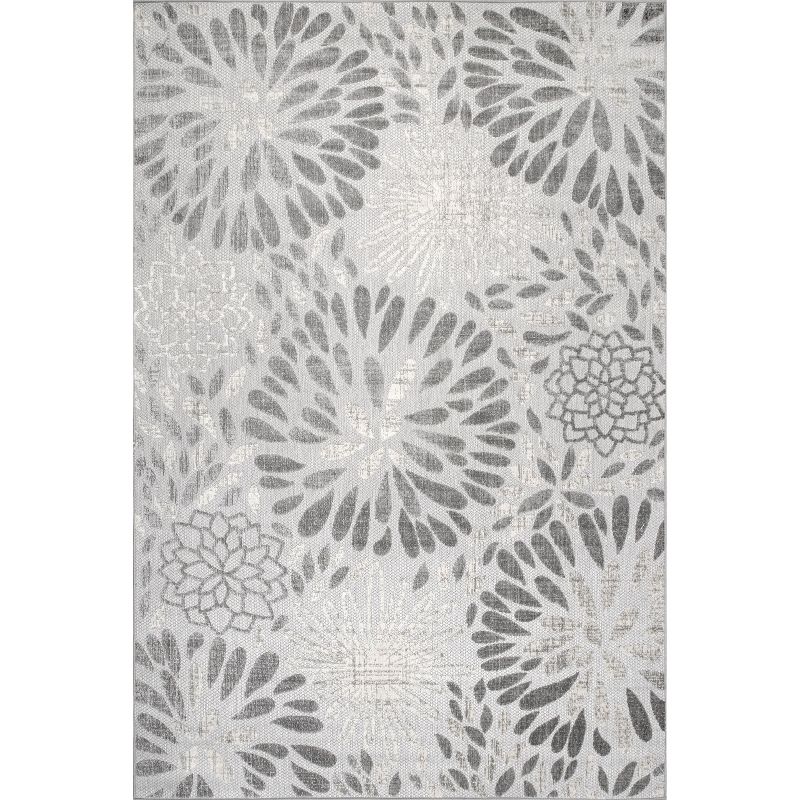 nuLOOM Floret Raised Indoor and Outdoor Patio Area Rug, 1 of 11