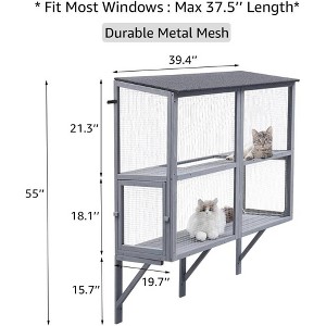 unipaws Wooden Cat Window Catio – Expandable Outdoor Enclosure for Indoor Cats - 1 of 1