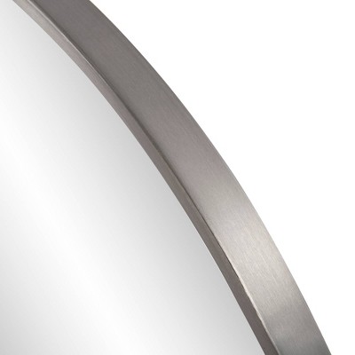 Elegant European Round Brushed Silver Vanity Wall Mirror 30"