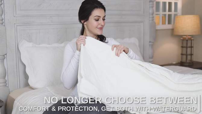 Waterguard Quilted Waterprof Cotton Top Pillow Protector Set of 8 White, 2 of 10, play video