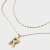14K Gold Dipped Cubic Zirconia Duo Initial Multi-Strand Necklace - A New Day™ Gold - 4 of 4