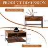 TiramisuBest 31.5" Farmhouse Lift Top Coffee Table with Hidden Storage & 3 Shelves, Adjustable Height Center Table,Black - 3 of 4