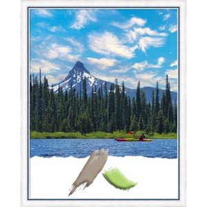 22"x28" Opening Size Morgan Wood Picture Frame Art White/Blue - Amanti Art: Modern Rectangle, Wall Mount - 1 of 4