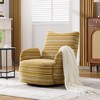 ORRD Modern 360° Swivel Lounge Chair with Striped Fabric, Metal Base Accent Chair for Living Room & Bedroom,Red - 4 of 4