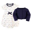 Touched by Nature Baby and Toddler Girl Organic Cotton Dress and Cardigan 2pc Set, Colorful Dot - image 2 of 4