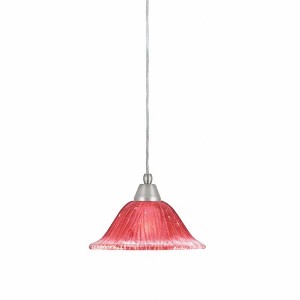 Toltec Lighting Any 1 - Light Pendant in  Brushed Nickel with 10" Raspberry Crystal Shade - 1 of 1